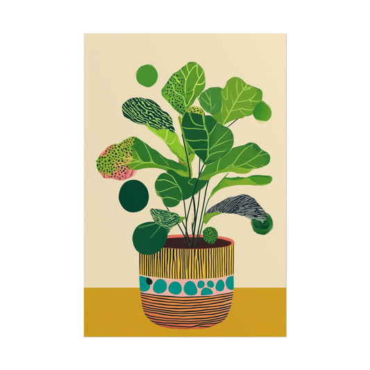 Lush Greenery in Abstract Pottery