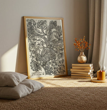 Textile Art poster by Alexander Senegat - Neutral room decor with framed print