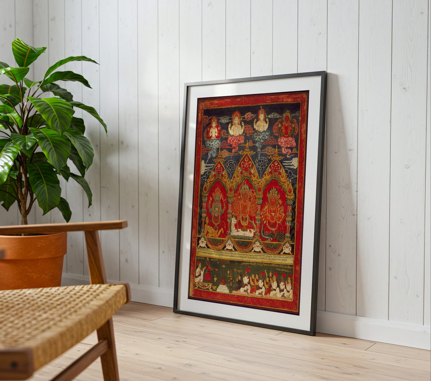 Three Mother Goddesses: Mahalakshmi Flanked