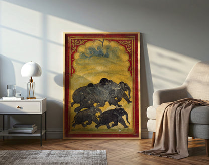 Five Galloping Elephants