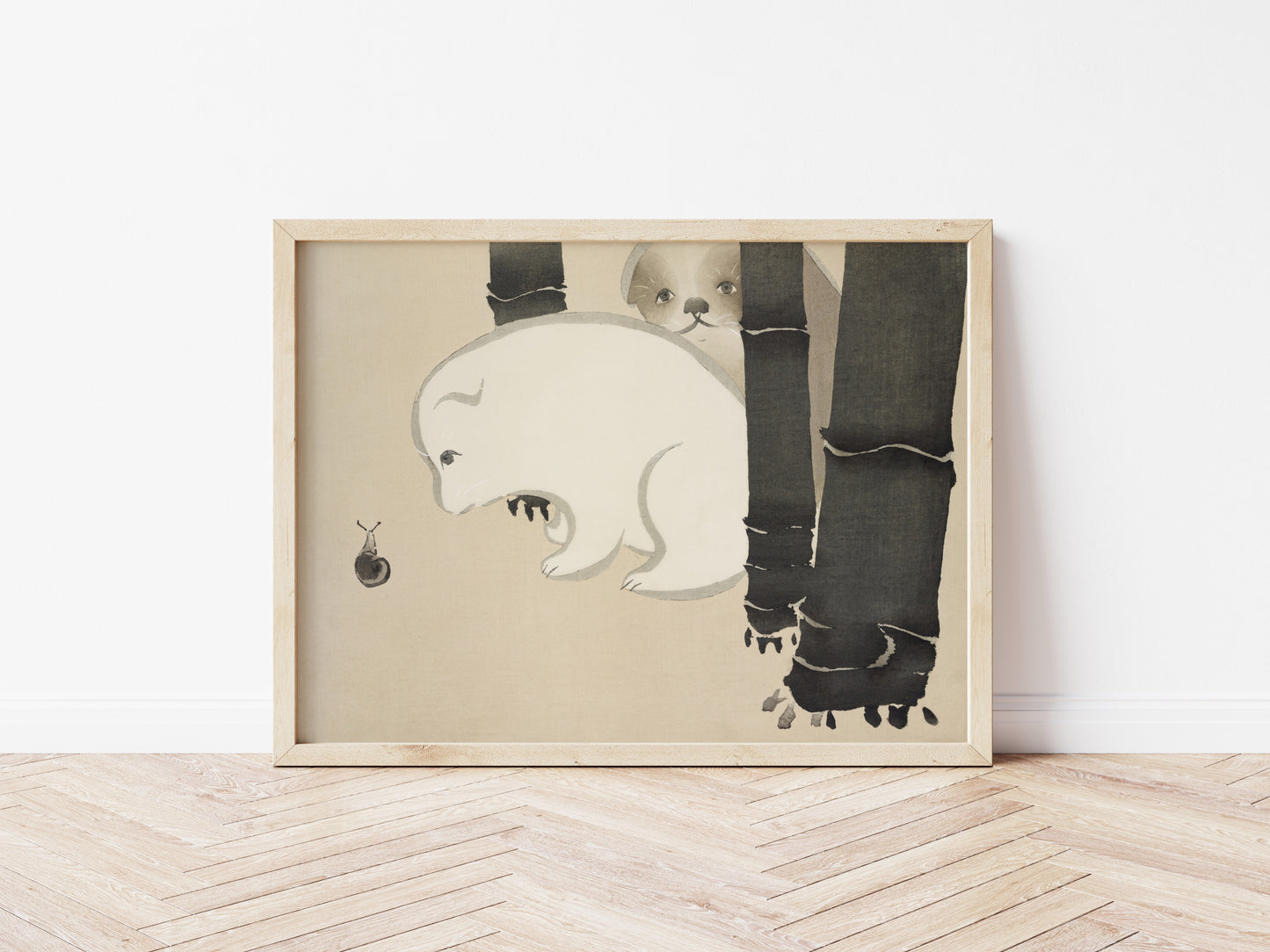 Dog and Snail from Momoyogusa