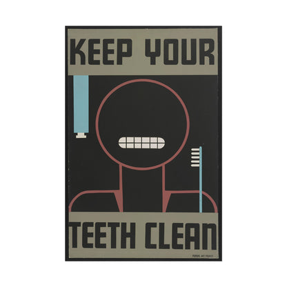 Keep Your Teeth Clean - WPA poster by Christopher DeNoon - 20x30 inch poster print