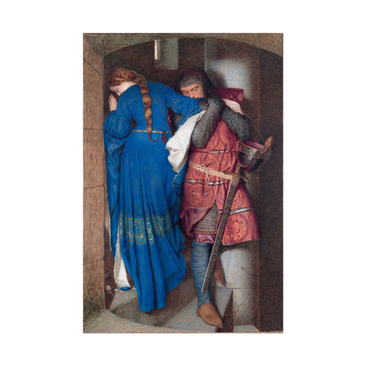 The Meeting on Turret Stairs poster by Frederick William Burton - 12x18 inch print