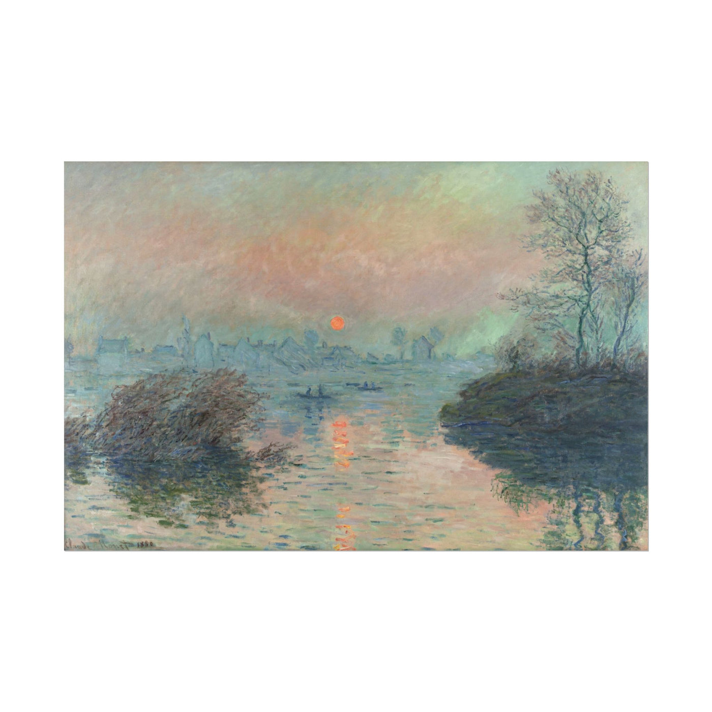 Sun Setting on the Seine at Lavacourt 18″×12″