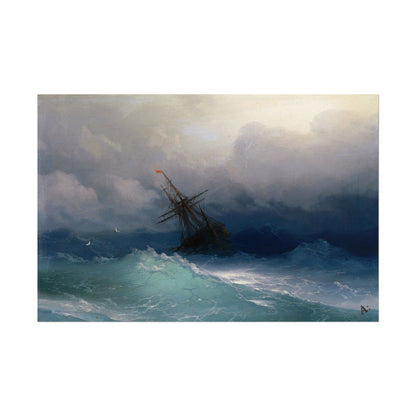 Ship on a Stormy Sea poster by Ivan Aivazovsky  - 20x30 inch poster print