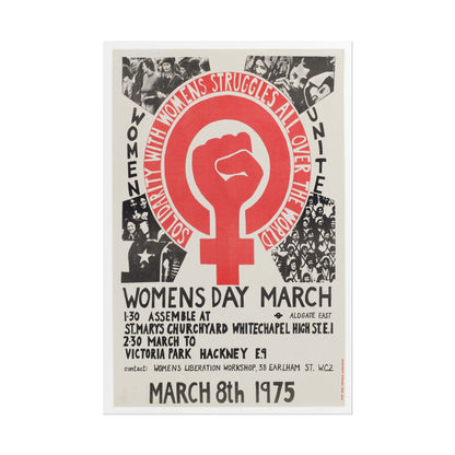 Women's Day March 1975 poster by Alphonse Mucha  - 24x36 inch wall art