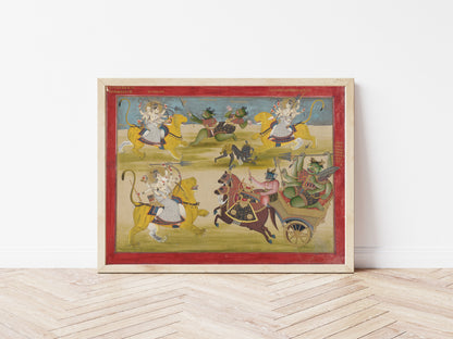 Durga Fighting Demons