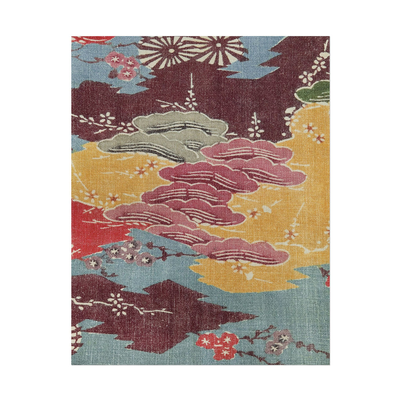 Pine, Plum and Chrysanthemum 11″×14″