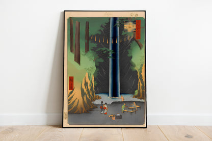 One Hundred Famous Views of Edo poster by Utagawa Hiroshige - Black frame wall art