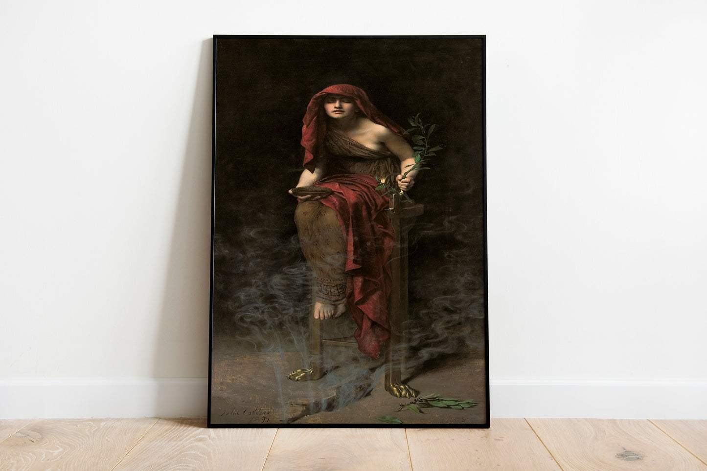 Priestess of Delphi poster by John Collier  - Black frame wall art