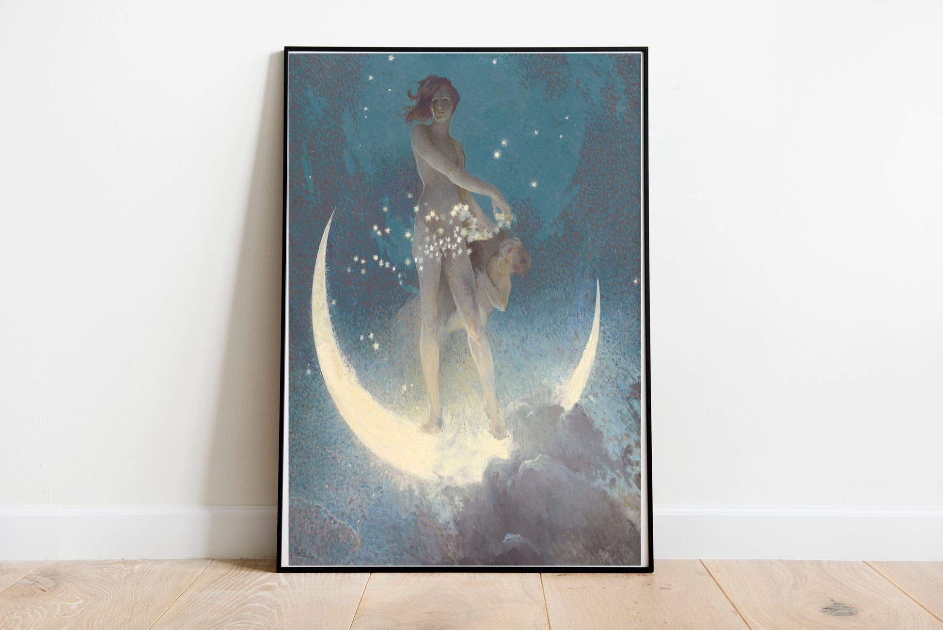 Spring Scattering Stars poster by Edwin Blashfield  - Black frame wall art