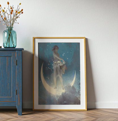 Spring Scattering Stars poster by Edwin Blashfield  - Neutral room decor with framed print