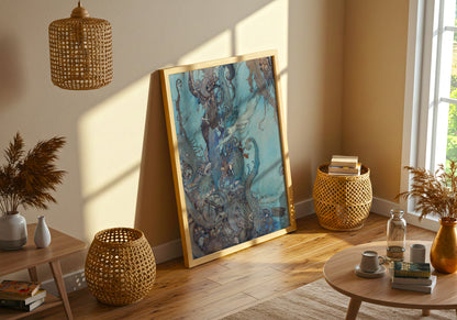 The Little Mermaid poster by Edmund Dulac  - Neutral room decor with framed print