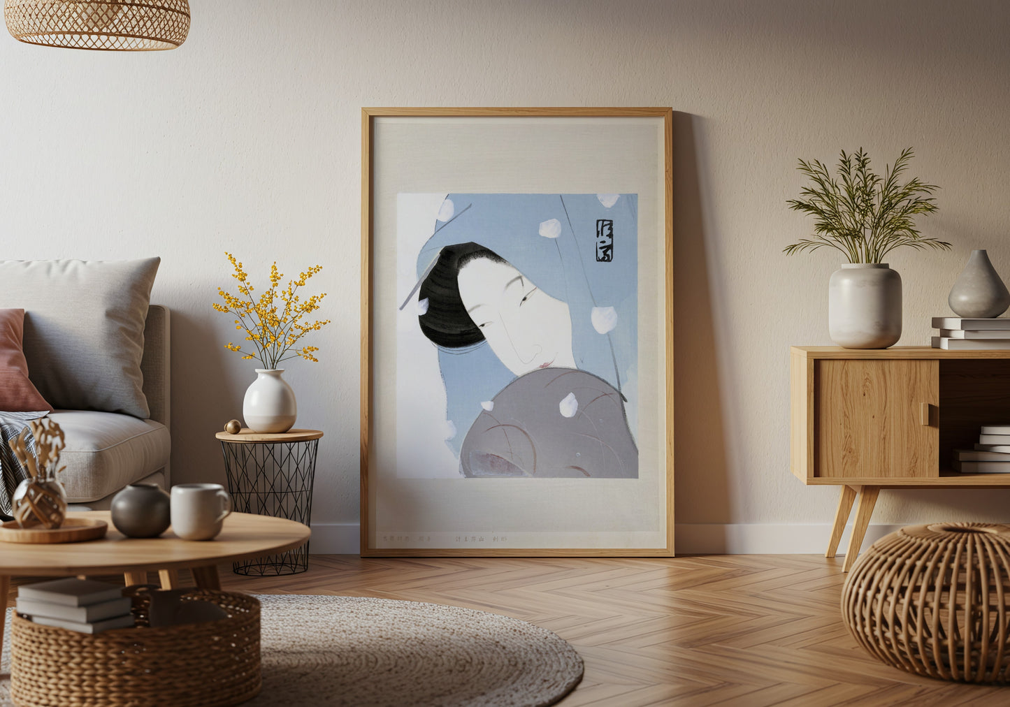 Japanese Woman Under Snow