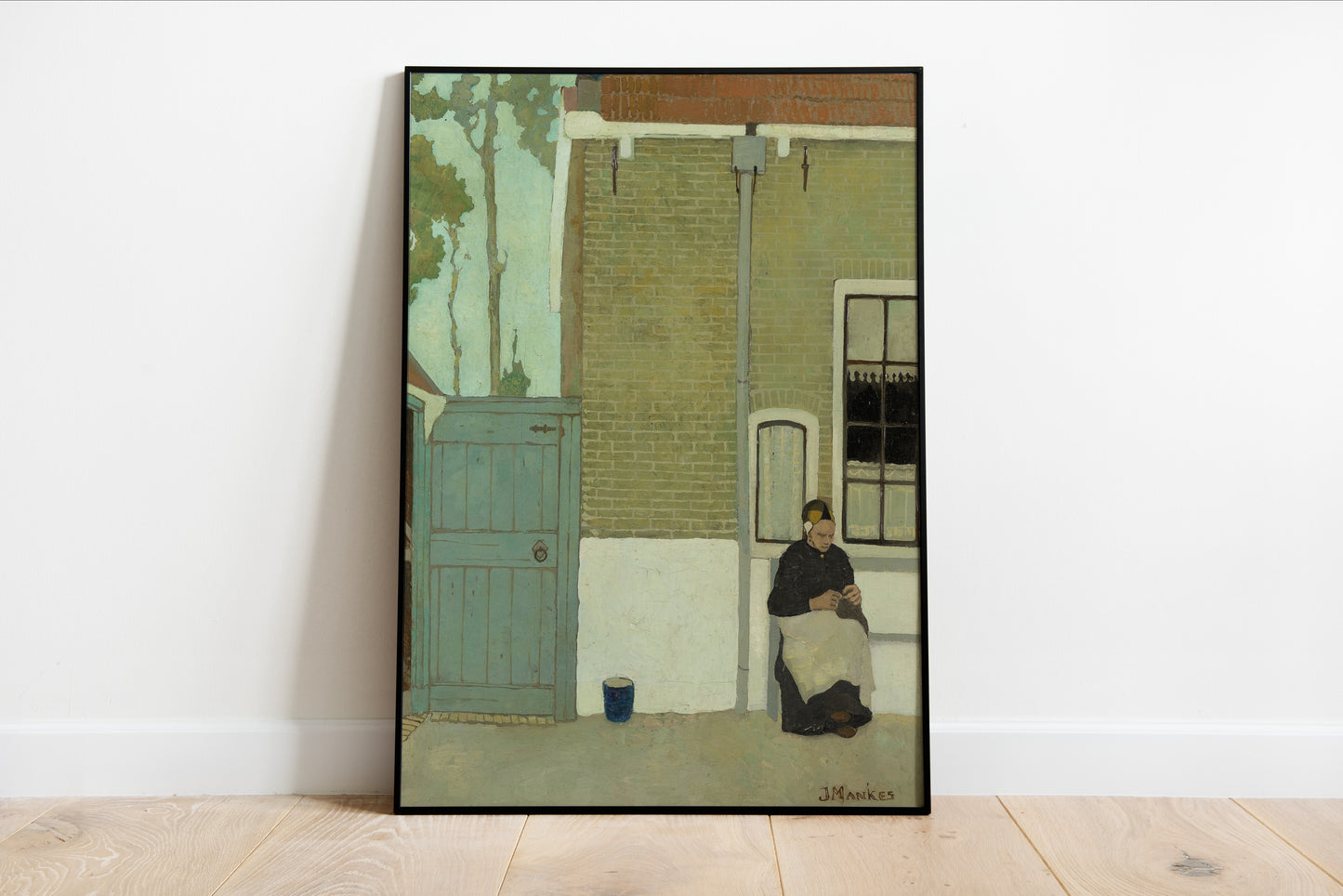 Serene Woman Sewing Art Print