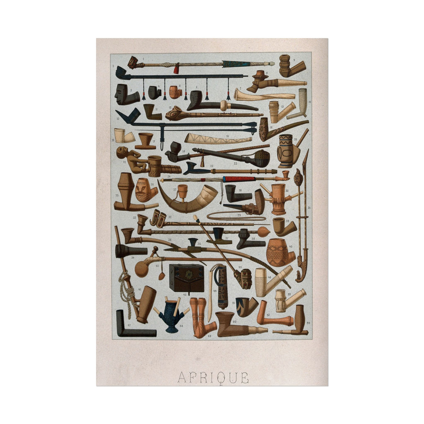 African Pipes Chromolithograph 12″×18″