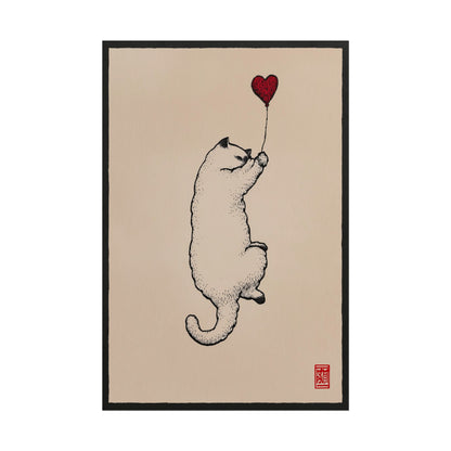 Cat with Heart Balloon