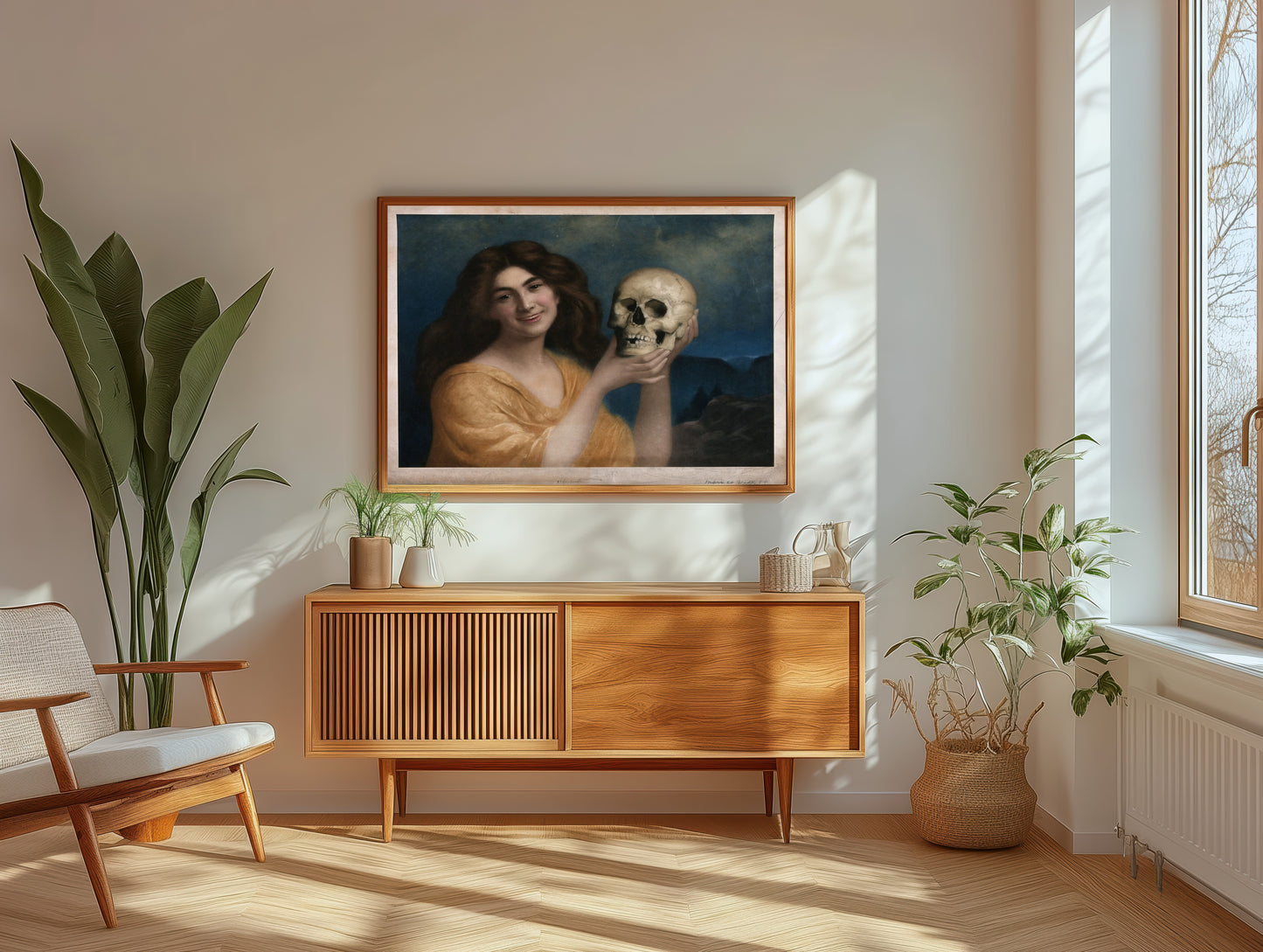 Young Woman with Skull