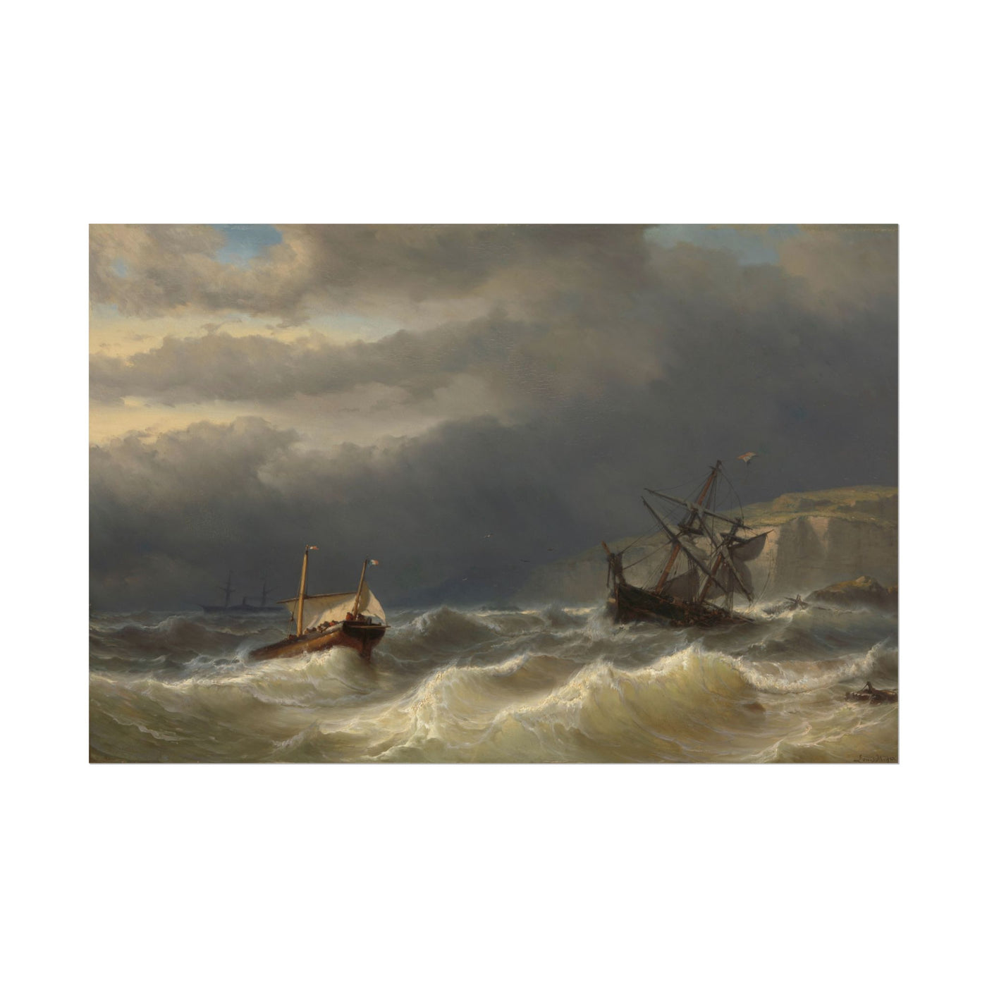 Vintage Marine Seascape 18″×12″