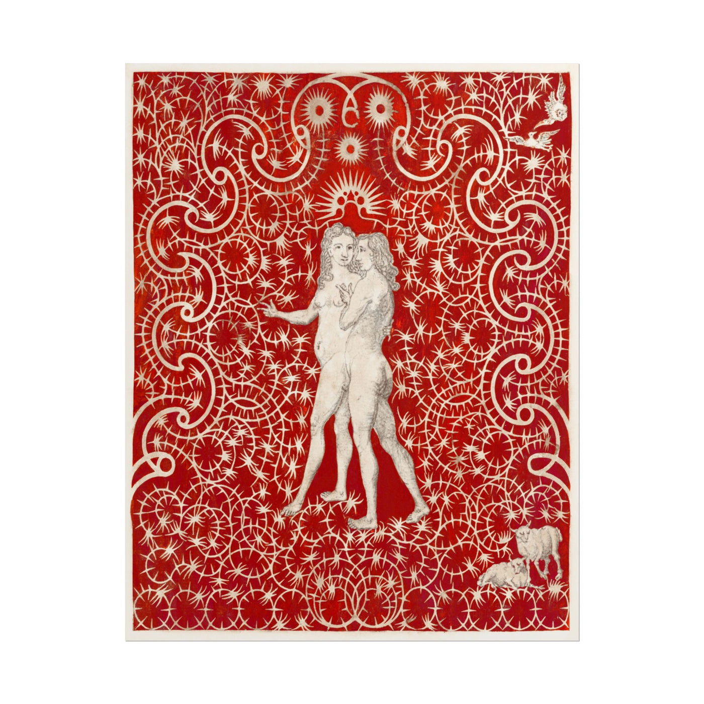 Adam and Eve and Sheep and Dove 11″×14″