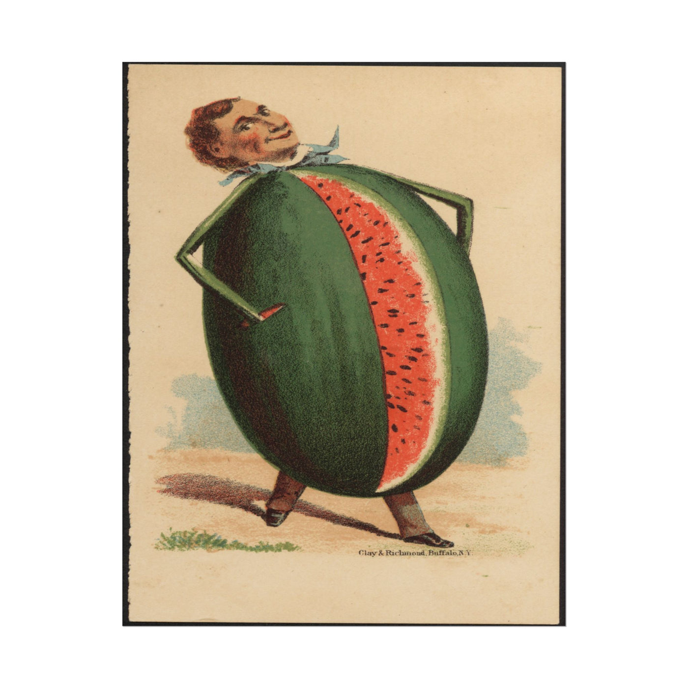 Man’s Head on a Watermelon Body 11″×14″
