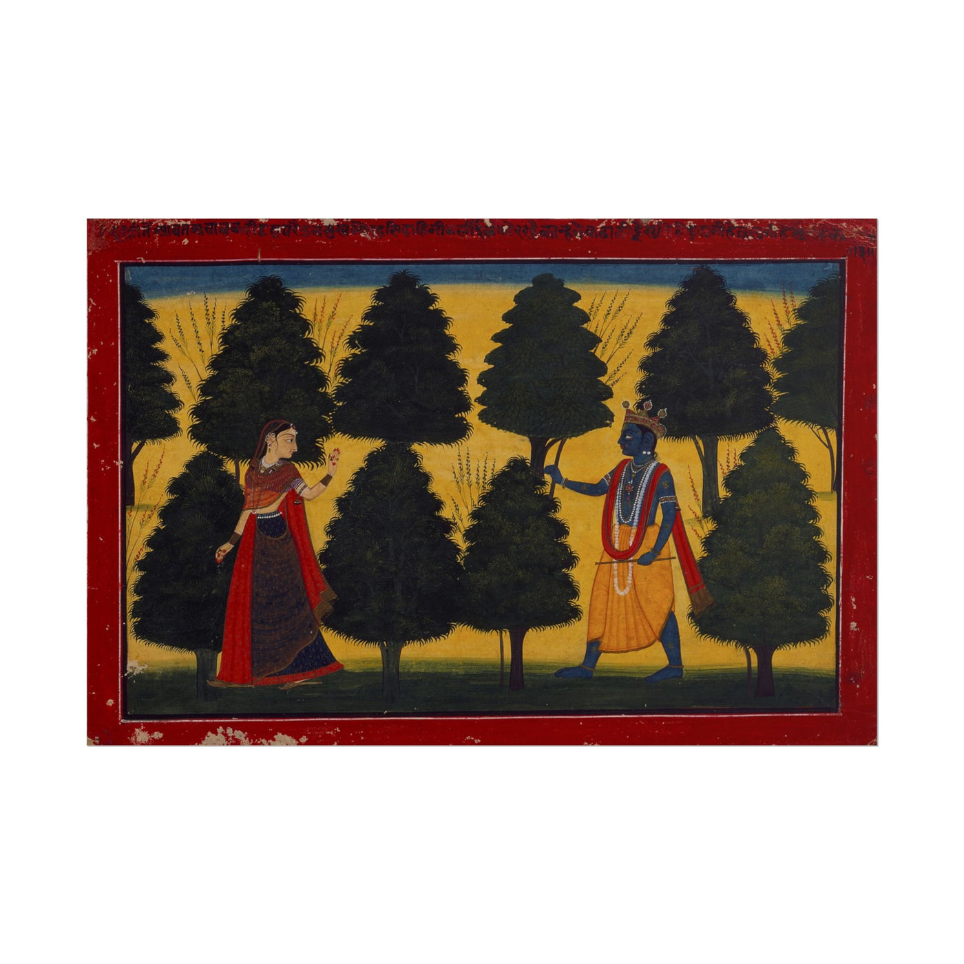 Radha Rejecting Krishna Art 18″×12″
