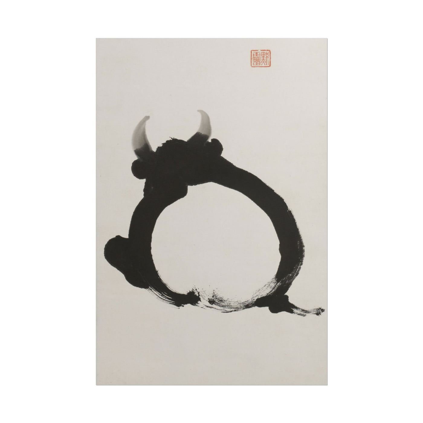 Woodblock Ink Bull 12×18