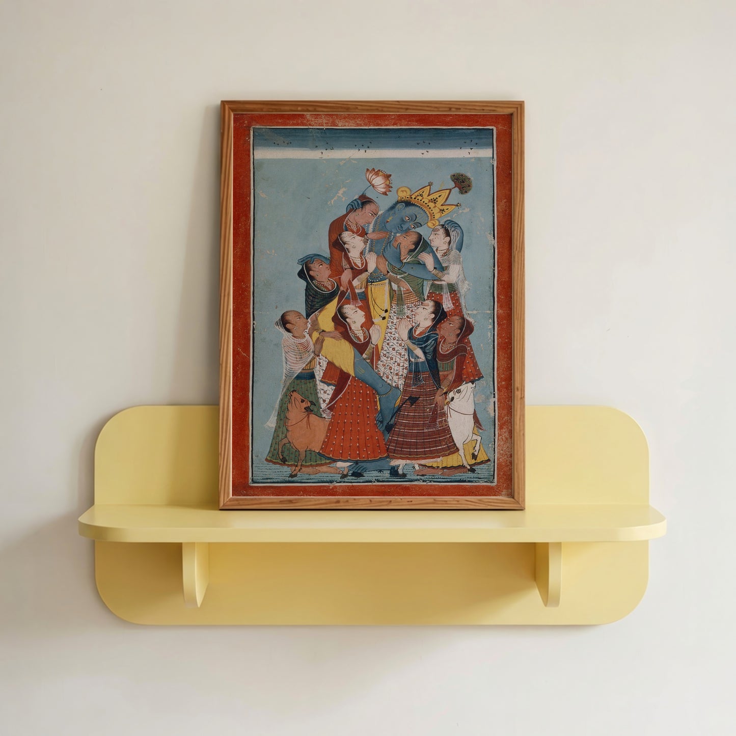 Gopis Clinging to Krishna