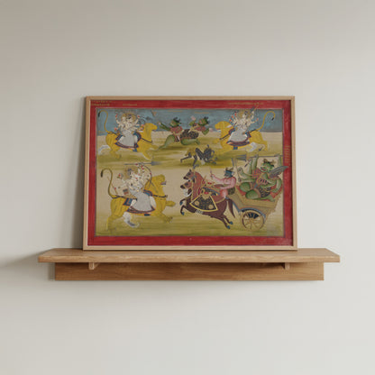 Durga Fighting Demons