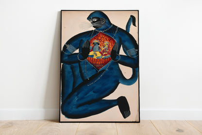 Hanuman revealing Rama and Sita in his heart