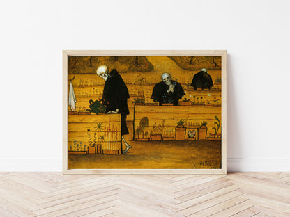 The Garden of Death Painting poster by Hugo Simberg  - Black frame wall art