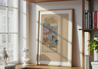 Rustam Battles a Demon in the Shahnama poster by Utagawa Yoshikazu - Neutral room decor with framed print