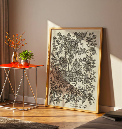 Textile Art poster by Alexander Senegat - Neutral room decor with framed print