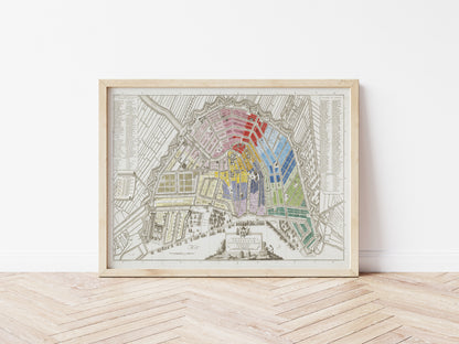 Map of Amsterdam with Division into Half Brigades