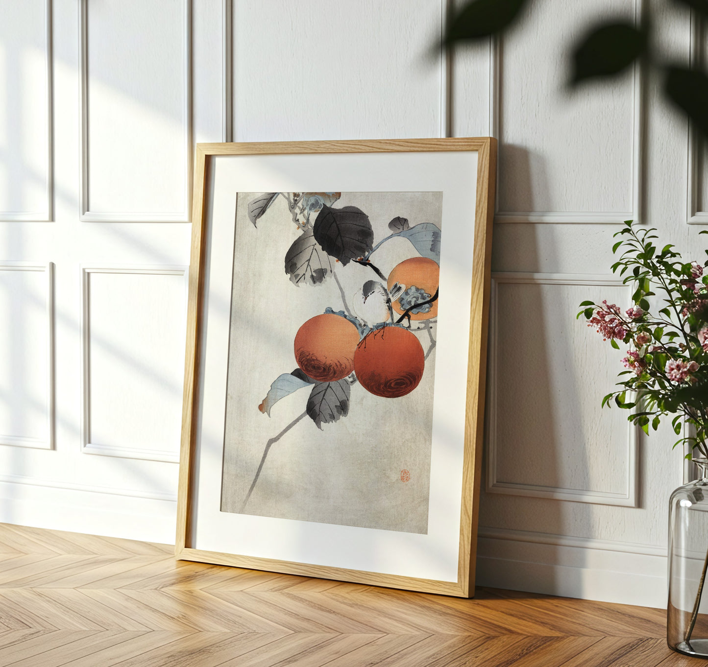 Nuthatcher atop Persimmons