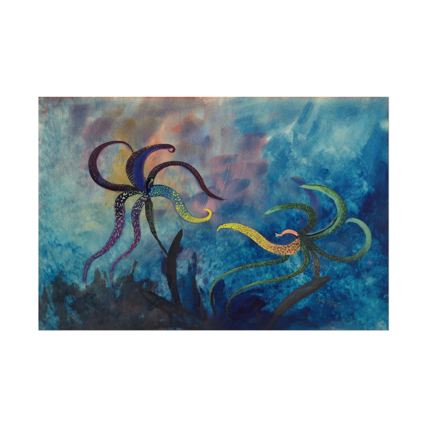 Vibrant Fighting Orchids Art Print 18″×12″