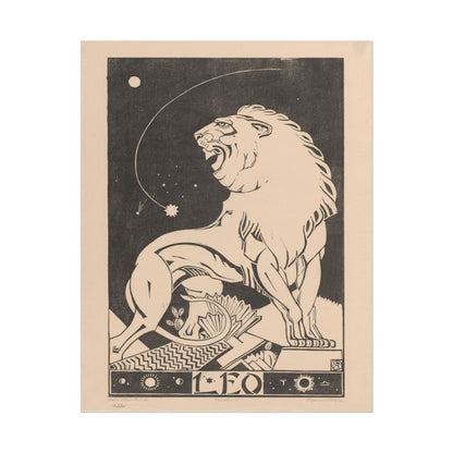 Black and cream print of the Leo constellation featuring a lion.