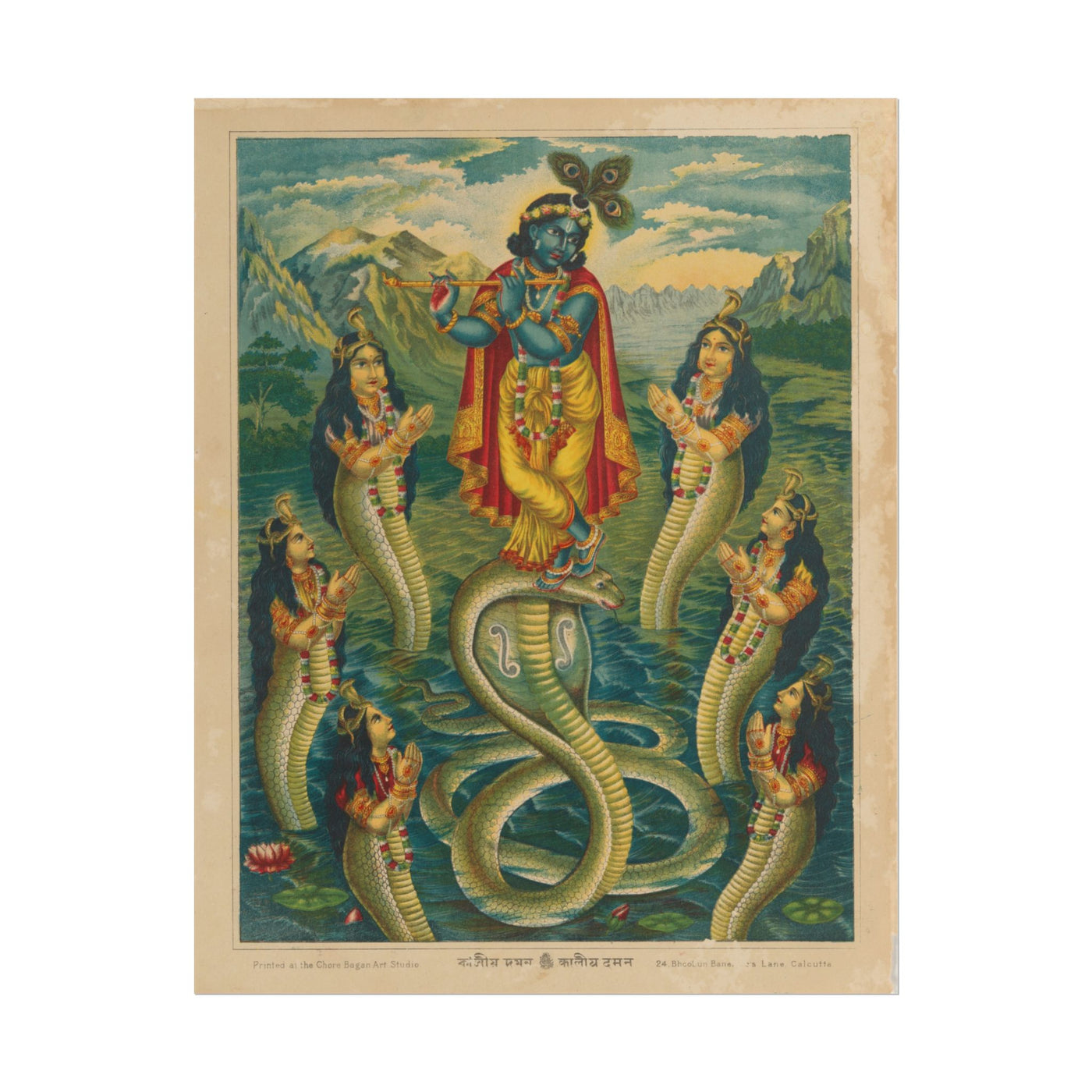 Krishna Subduing Kaliya 11″×14″