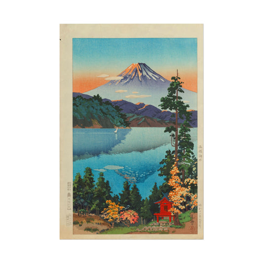 Lake Ashi in the Hakone Hills in Early Autumn poster by Tsuchiya Koitsu - 12x18 inch print