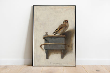 The Goldfinch poster by Carel Fabritius - Black frame wall art