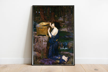 Pandora poster by John William Waterhouse  - Black frame wall art