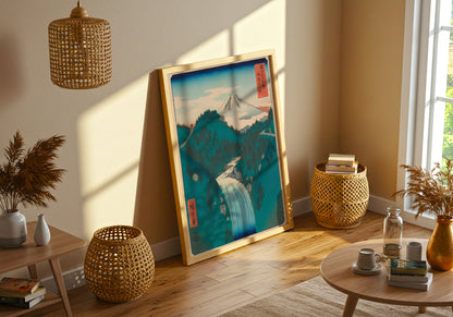 Mountains in the Province of Izu poster by Utagawa Hiroshige - Neutral room decor with framed print