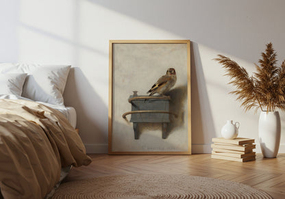 The Goldfinch poster by Carel Fabritius - Neutral room decor with framed print