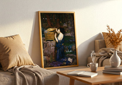 Pandora poster by John William Waterhouse  - Neutral room decor with framed print