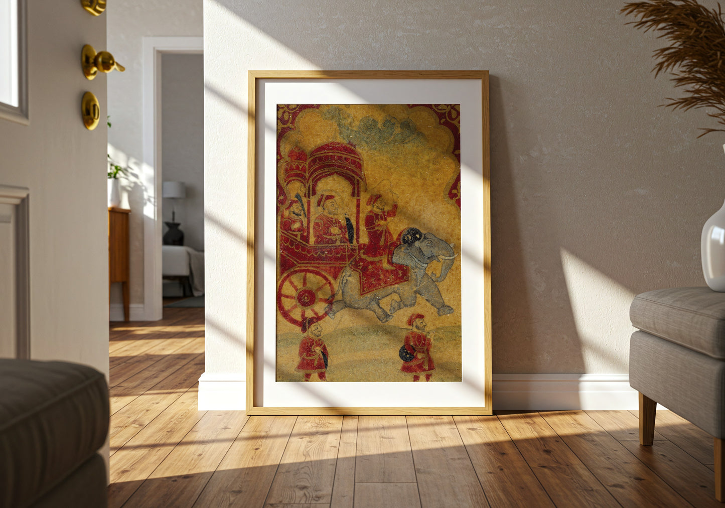 A King in an Elephant - Drawn Carriage