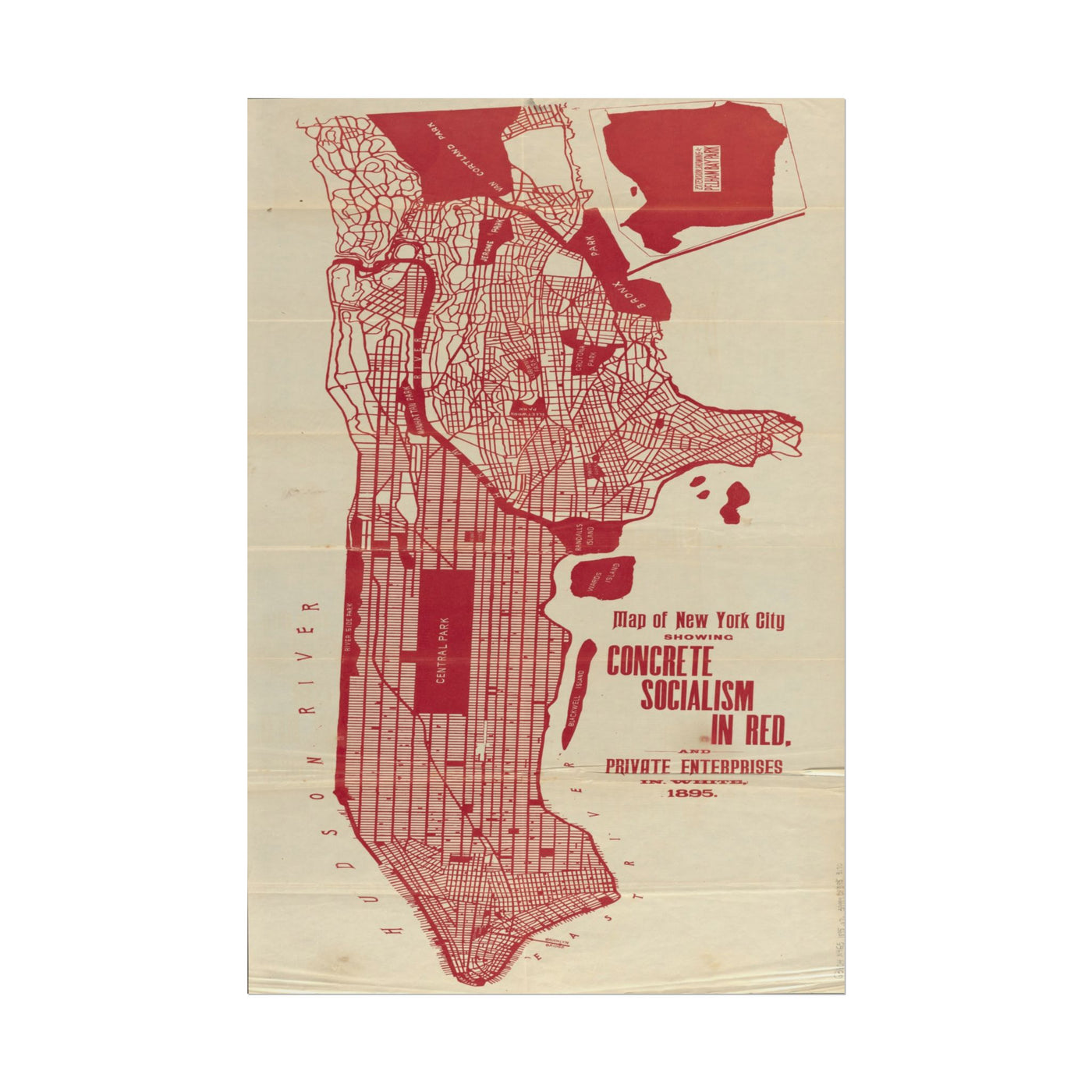 Socialism Map of New York 12″×18″