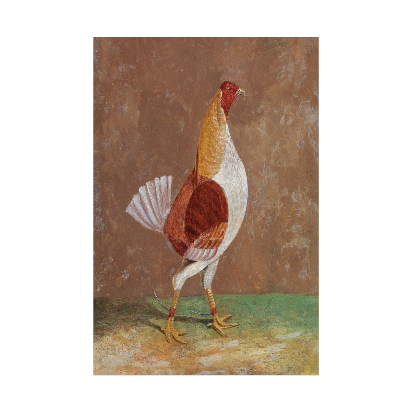 A vibrant painting of a proud rooster by John Frederick Herring.