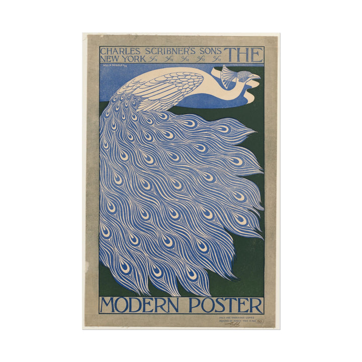 Elegant peacock illustration in blue and green colors.