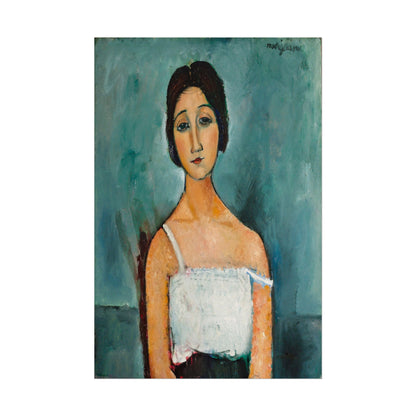 Portrait of a woman with an introspective gaze by Amedeo Modigliani.