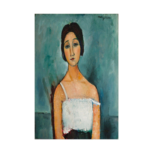 Portrait of a woman with an introspective gaze by Amedeo Modigliani.
